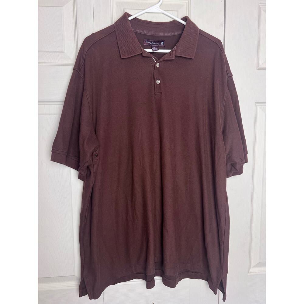 Tommy Bahama 18 Golf Men's Polo Short Sleeve Cotton Blend Brown Size XXL